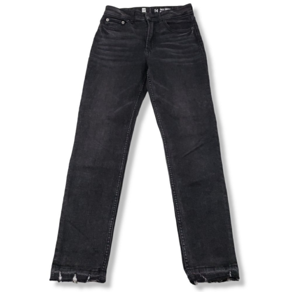 Gap Jeans Size 14 Girls Gap Denim Sky High Skinny Ankle Jeans Raw Hem Stretch